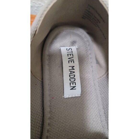 Steve Madden Raine Knit Fabric Womens Tan Slip-On Shoes Size 7.5 - Picture 8 of 9